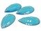 4 50mm Faceted Teardrop Bright Sky Blue Vintage West German Plastic Cabochons